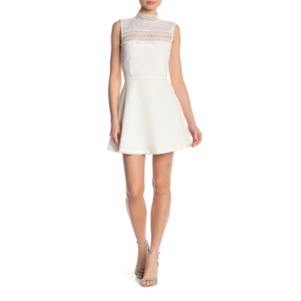 ONE ONE SIX Lace Yoke Fit & Flare Dress